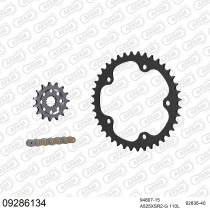 Kit chaine 525 AFAM - Couronne acier - Type de chaine au choix - MV AGUSTA 920 BRUTALE 2010-2012