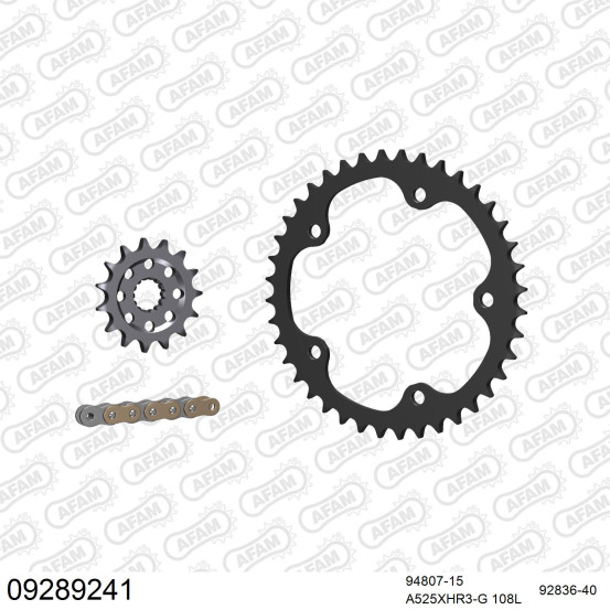 Kit chaine 525 AFAM - Couronne acier - Type de chaine au choix - MV AGUSTA 1000 F4-F4R 2004-2007