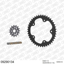 Kit chaine 525 AFAM - Couronne acier - Type de chaine au choix - MV AGUSTA BRUTALE 1090 RR 2012-2016