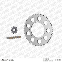 Kit chaine 428 AFAM - Couronne alu anti-boue - Type de chaine au choix - HM 50 CRE 2002-2002