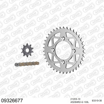 Kit chaine 520 AFAM - Couronne alu anti-boue - Type de chaine au choix - SCORPA 250 SY RACING 2004-2005