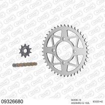 Kit chaine 520 AFAM - Couronne alu anti-boue - Type de chaine au choix - SCORPA 250 TWENTY 2015-2016