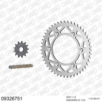 Kit chaine 520 AFAM - Couronne alu anti-boue - Type de chaine au choix - HM / HONDA CRE 250 R 2002-2003