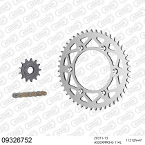 Kit chaine 520 AFAM - Couronne alu anti-boue - Type de chaine au choix - HM / HONDA CRE 250 R 2004-2007