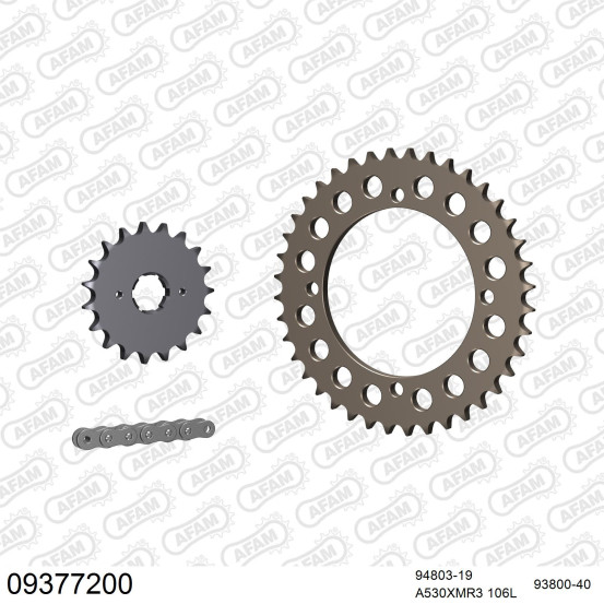 Kit chaine 530 AFAM - Couronne alu anti-boue - Type de chaine au choix - LAVERDA SF 750 1974-1977