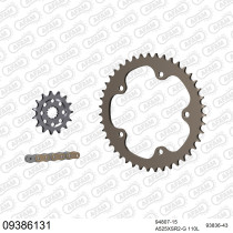 Kit chaine 525 AFAM - Couronne alu anti-boue - Type de chaine au choix - MV AGUSTA 910 BRUTALE 2005-2008