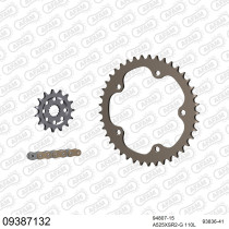 Kit chaine 525 AFAM - Couronne alu anti-boue - Type de chaine au choix - MV AGUSTA 990 R BRUTALE 2010-2011