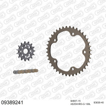 Kit chaine 525 AFAM - Couronne alu anti-boue - Type de chaine au choix - MV AGUSTA 1000 F4 / F4R 2004-2007