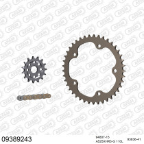 Kit chaine 525 AFAM - Couronne alu anti-boue - Type de chaine au choix - MV AGUSTA F4 1000 RR 2010-2016
