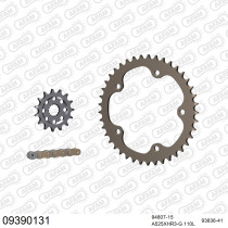 Kit chaine 525 AFAM - Couronne alu anti-boue - Type de chaine au choix - MV AGUSTA 1090 RR BRUTALE 2010-2011