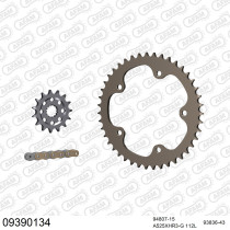 Kit chaine 525 AFAM - Couronne alu anti-boue - Type de chaine au choix - MV AGUSTA BRUTALE 1090 RR 2012-2016