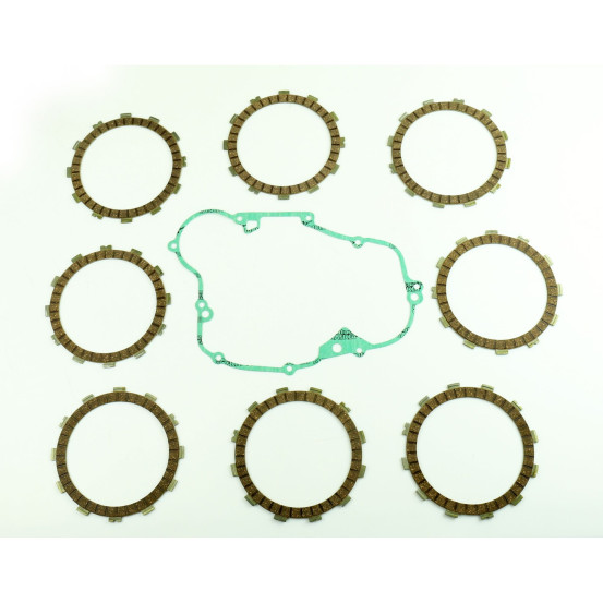 Kit disques embrayage garnis + Joint de couvercle embrayage ATHENA - KAWASAKI 500 KX 1988-2004