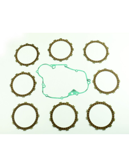 Kit disques embrayage garnis + Joint de couvercle embrayage ATHENA - KAWASAKI 500 KX 1988-2004