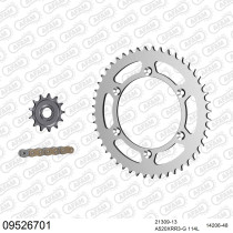 Kit chaine 520 AFAM - Couronne acier - Type de chaine au choix - GAS GAS EC 250 F 2013-2015