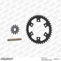 Kit chaine 520 AFAM - Couronne acier - Type de chaine au choix - GAS GAS 250 WILD 2T 2004-2006