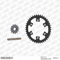 Kit chaine 520 AFAM - Couronne acier - Type de chaine au choix - GAS GAS 300 WILD 2T 2003-2006