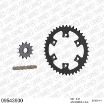 Kit chaine 520 AFAM - Couronne acier - Type de chaine au choix - GAS GAS 400 QUAD 4T 2003