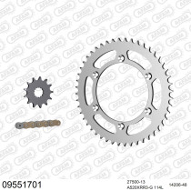 Kit chaine 520 AFAM - Couronne acier - Type de chaine au choix - GAS GAS EC 450 F 2013-2015
