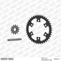 Kit chaine 520 AFAM - Couronne acier - Type de chaine au choix - GAS GAS 450 QUAD 4T 2004-2006
