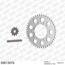 Kit chaine 520 AFAM - Couronne alu anti-boue - Type de chaine au choix - GAS GAS 125 JT12 / TX 1995-1998