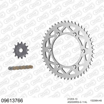 Kit chaine 520 AFAM - Couronne alu anti-boue - Type de chaine au choix - GAS GAS EC 125 ENDURO 2000-2002