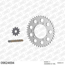 Kit chaine 520 AFAM - Couronne alu anti-boue - Type de chaine au choix - GAS GAS 240 JT25 1993-1994