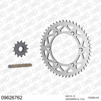 Kit chaine 520 AFAM - Couronne alu anti-boue - Type de chaine au choix - GAS GAS 250 EC 2001-2017