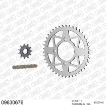 Kit chaine 520 AFAM - Couronne alu anti-boue - Type de chaine au choix - GAS GAS 300 TXT 2004-2010