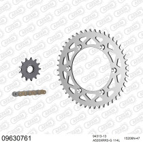 Kit chaine 520 AFAM - Couronne alu anti-boue - Type de chaine au choix - GAS GAS EC 300 2000