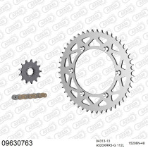 Kit chaine 520 AFAM - Couronne alu anti-boue - Type de chaine au choix - GAS GAS EC 300 ER 2014-2017