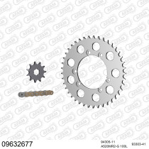Kit chaine 520 AFAM - Couronne alu anti-boue - Type de chaine au choix - GAS GAS 320 TXT 1998