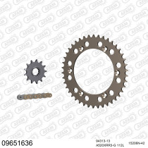 Kit chaine 520 AFAM - Couronne alu anti-boue - Type de chaine au choix - GAS GAS 450 FSE SM 2003-2004