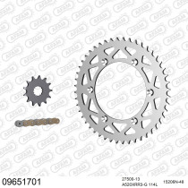 Kit chaine 520 AFAM - Couronne alu anti-boue - Type de chaine au choix - GAS GAS EC 450 F 2013-2015
