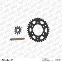 Kit chaine 520 AFAM - Couronne acier - Type de chaine au choix - POLARIS 250 TRAIL BLAZER 1992