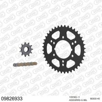 Kit chaine 520 AFAM - Couronne acier - Type de chaine au choix - POLARIS 250 TRAIL BLAZER 1994