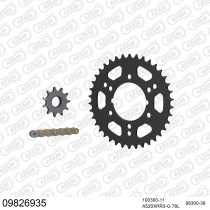 Kit chaine 520 AFAM - Couronne acier - Type de chaine au choix - POLARIS 250 TRAIL BLAZER 2000-2001