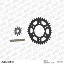 Kit chaine 520 AFAM - Couronne acier - Type de chaine au choix - POLARIS 250 TRAIL BLAZER 2001-2006
