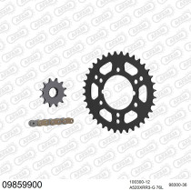 Kit chaine 520 AFAM - Couronne acier - Type de chaine au choix - POLARIS 500 SCRAMBLER 2000-2009