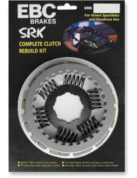 Kit disques d'embrayage garnis + disques lisses + ressorts EBC - SRK Aramid Fiber - SUZUKI
