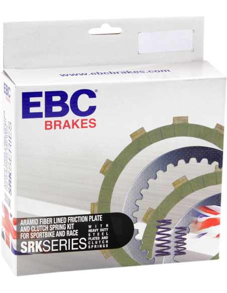 Kit disques d'embrayage garnis + disques lisses + ressorts EBC - SRK Aramid Fiber - SUZUKI