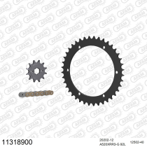 Kit chaine 520 AFAM - Couronne acier - Type de chaine au choix - BAROSSA 170 MAGNA / BAJA 2003-2006