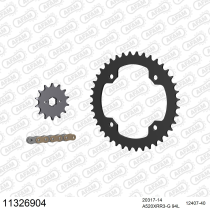 Kit chaine 520 AFAM - Couronne acier - Type de chaine au choix - BAROSSA 250 SILVERHAWK INV. 2006-2007