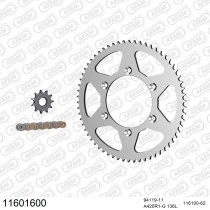 Kit chaine 420 AFAM - Couronne acier - Type de chaine au choix - CPI 50 X 2006-2012