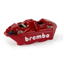 Etrier de frein gauche M4 radial BREMBO Monobloc moulé - Entraxe 100mm - rouge logo blanc