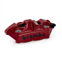Etrier de frein gauche M4 radial BREMBO Monobloc moulé - Entraxe 100mm - rouge logo noir