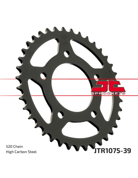 Couronne acier JT - 39 dents - Pas 520 - Réf JTR1075.39