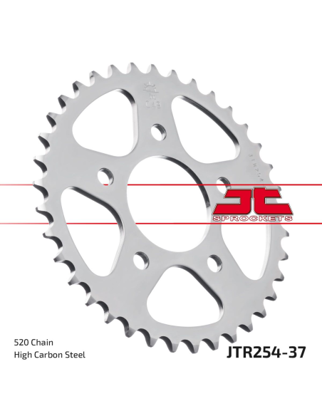 Couronne acier JT - 37 dents - Pas 520 - Réf JTR254.37