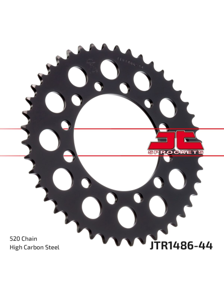 Couronne acier JT - 44 dents - Pas 520 - Réf JTR1486.44