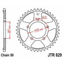 Couronne acier zinc noir JT - Pas 530 - Nombre de dents au choix