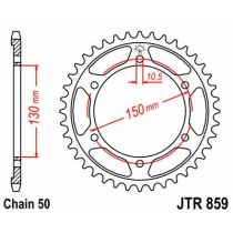 Couronne acier zinc noir JT - Pas 530 - Nombre de dents au choix